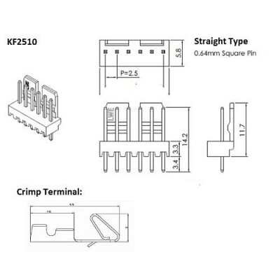 Connector Jst Kf Mm Pitch Pin Male Horizontaal Pcb Ivoor