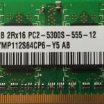 DDR2 SO-DIMM 1GB 667Mhz-PC5300 / Hynix HYMP112S64CP6-Y5