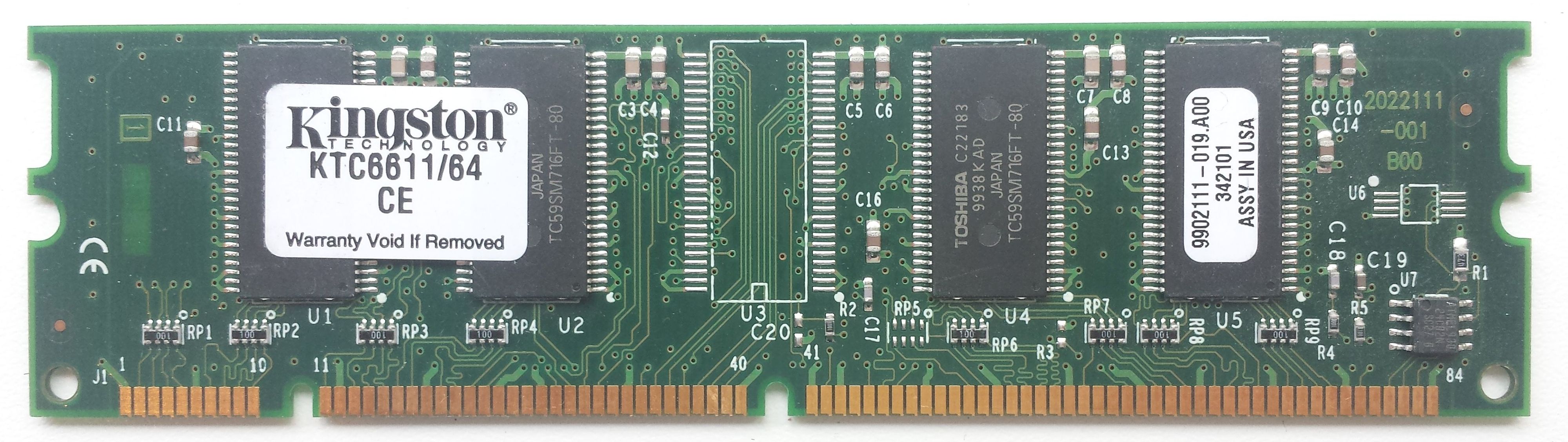 SDRAM 64MB 100Mhz / Kingston KTC6611/64