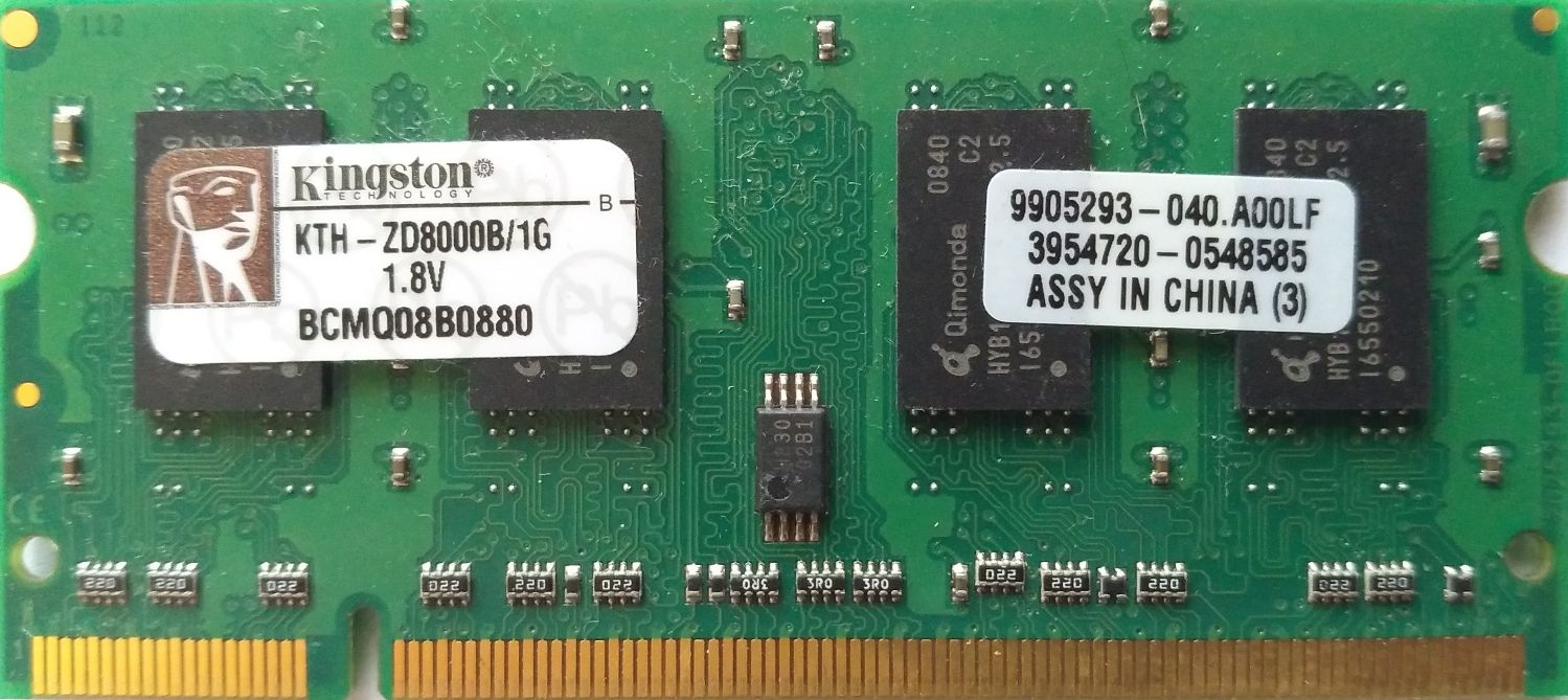 DDR2 SO-DIMM 1GB 667Mhz-PC5300 / Kingston KTH-ZD8000B/1G