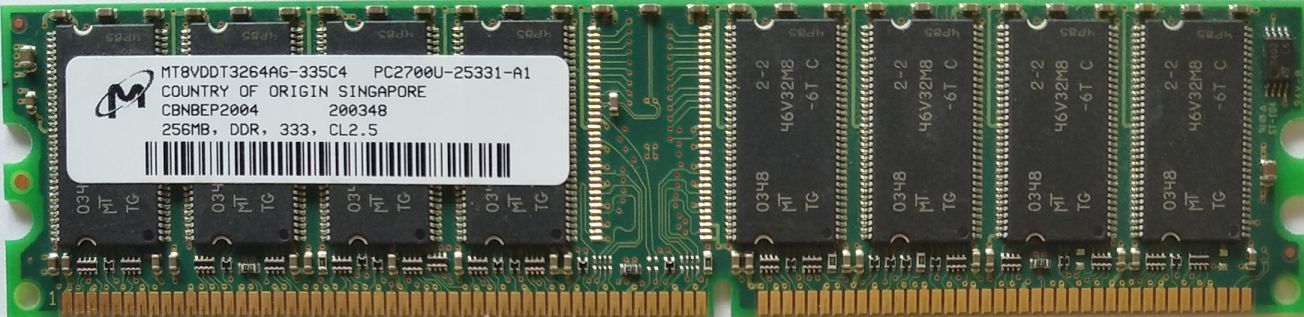 DDR 256MB 333Mhz-PC2700 / Micron MT8VDDT3264AG-335C4