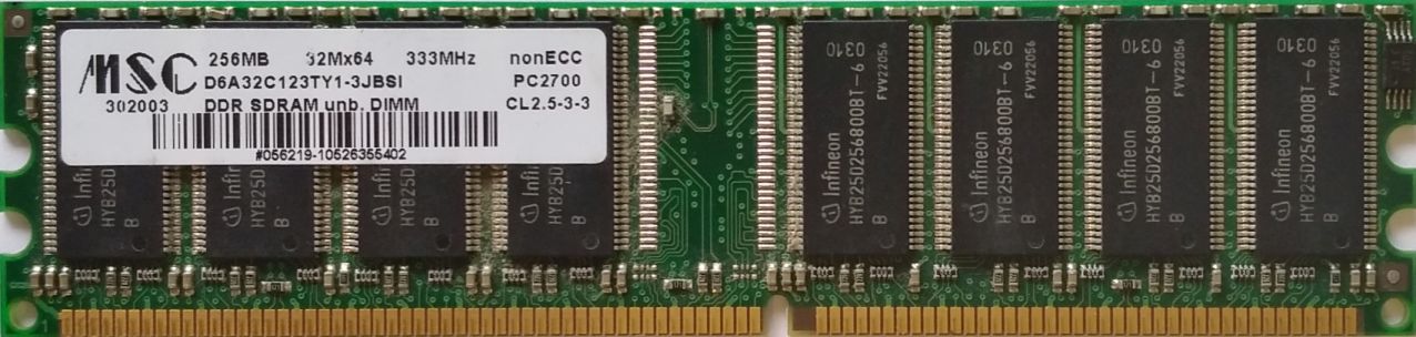DDR 256MB 333Mhz-PC2700 / MSC D6A32C123TY1-3JBSI