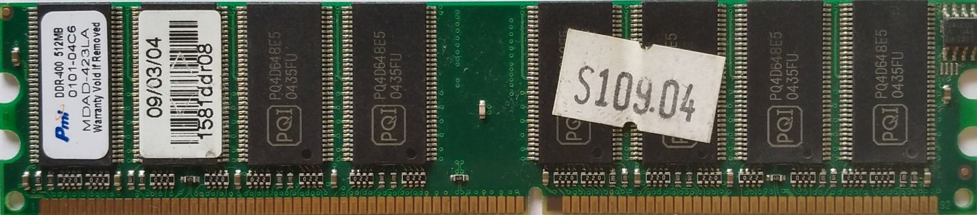 DDR 512MB 400Mhz-PC3200 / Pmi MDAD-423LA