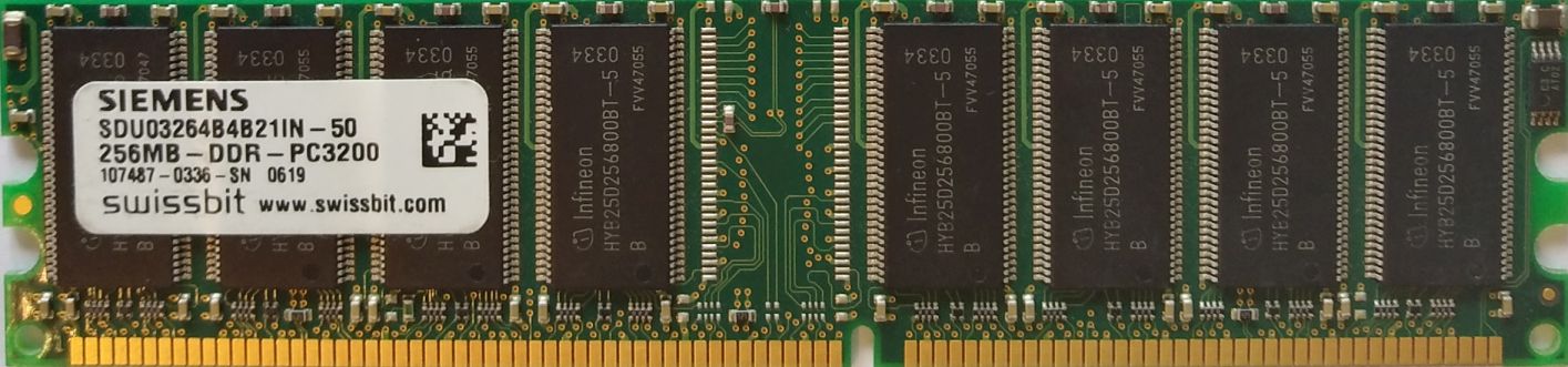 DDR 256MB 400Mhz-PC3200 / Siemens SDU03264B4B21IN-50