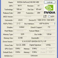 MX400 ASUS V7100 32MB GPUZ