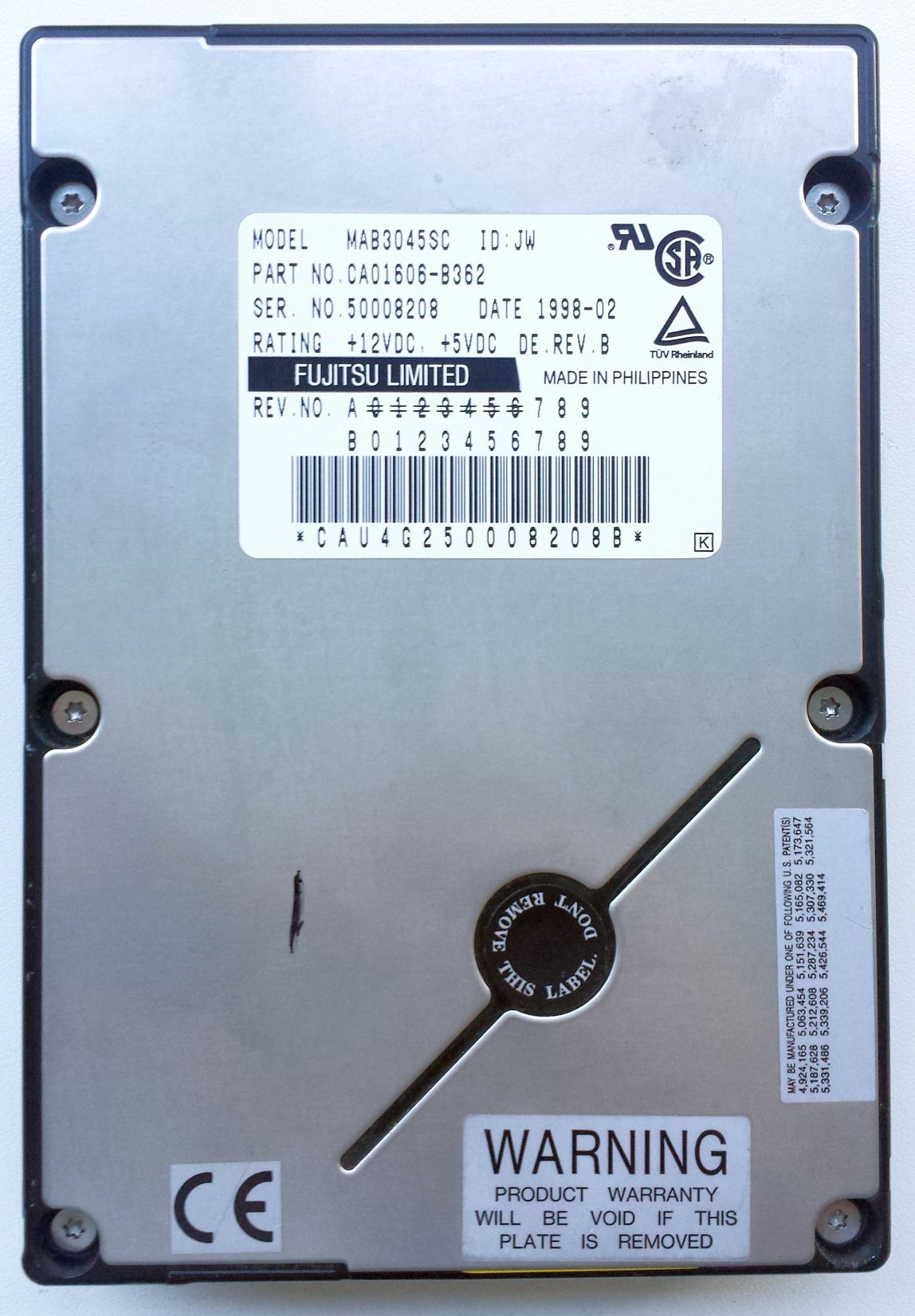 HDD SCSI/Ultra Wide 80pins 3.5" 4.5GB / Fujitsu MAB3045SC