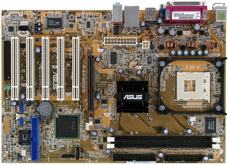 Moederbord Socket PGA478 DDR AGP 8X ATX 20+4-pins / ASUS P4P800S MET CPU HEATSINK, GEEN I/O SHIELD