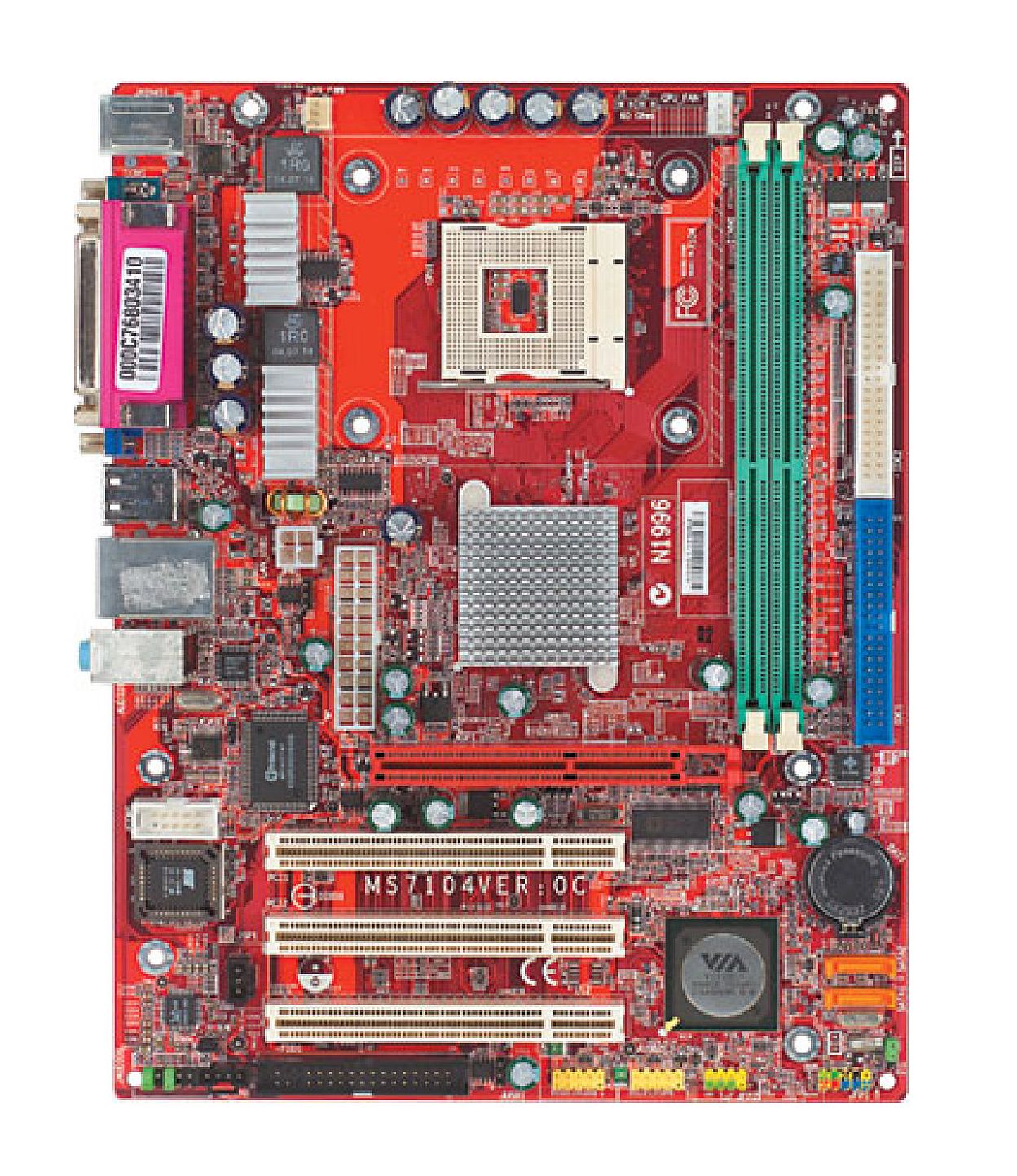 Moederbord Socket PGA478 DDR AGP 8X Micro-ATX 20+4-pins / MSI PM8M-V (MS-7104 v2.A) MET CPU HEATSINK, MET I/O SHIELD