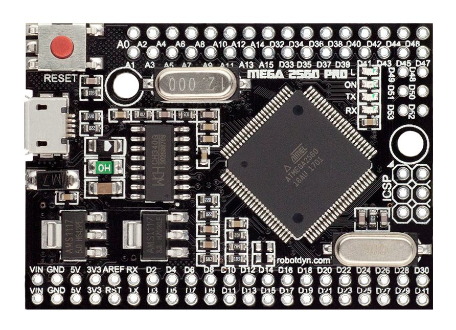 Arduino MEGA 2560 PRO Mini bovenkant