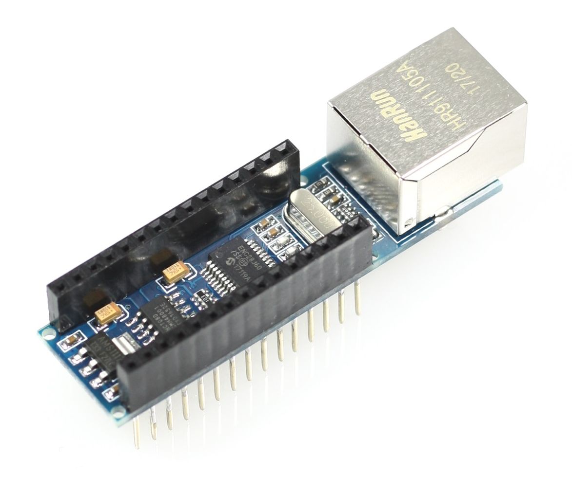 Arduino Nano Ethernet Shield ENC28J60 DR blauw 02