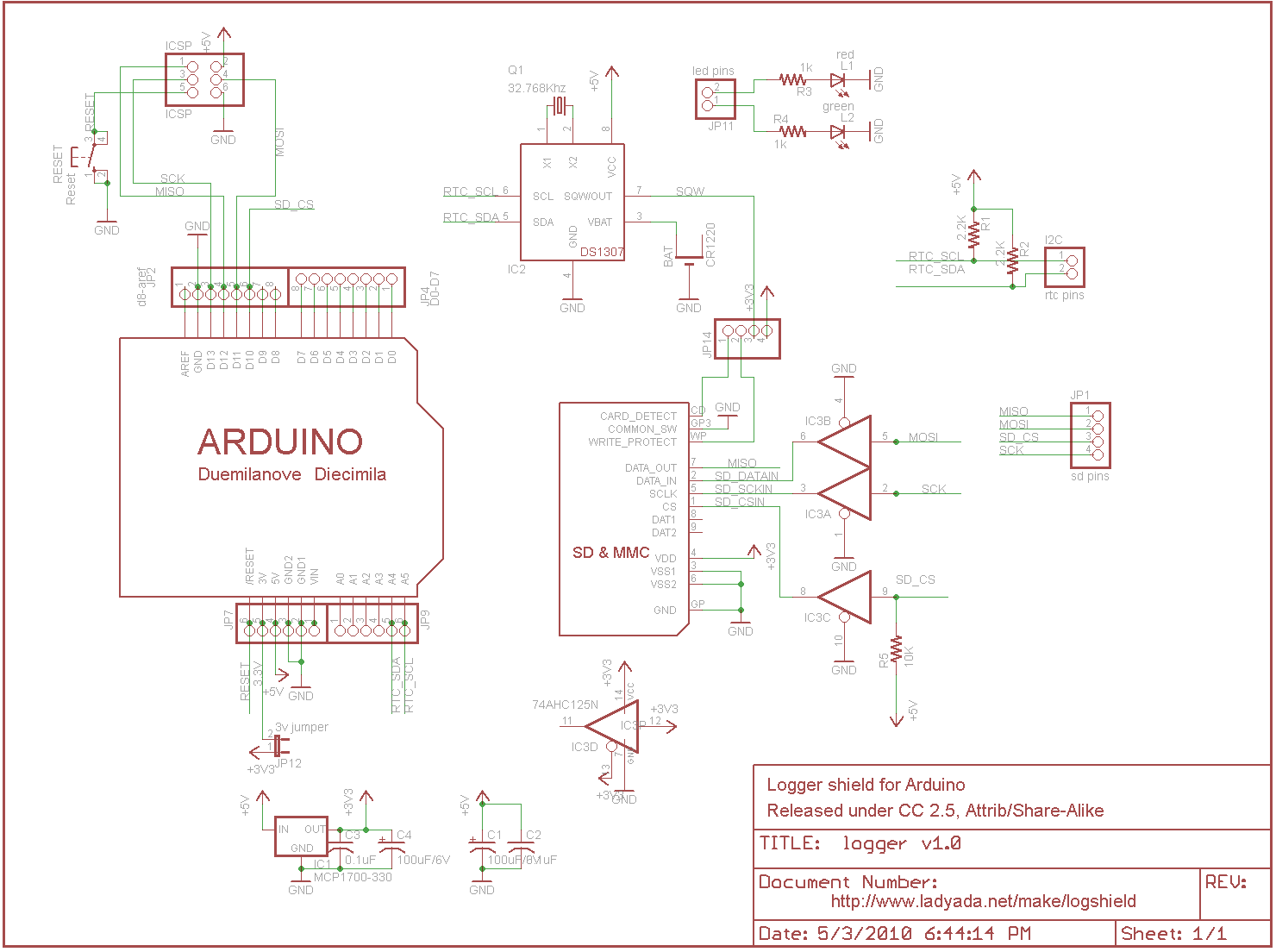 Arduino Datalogger Shield met SD card reader (incl