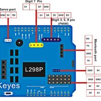 PWM Speed Controller Motor Shield L298P pinout