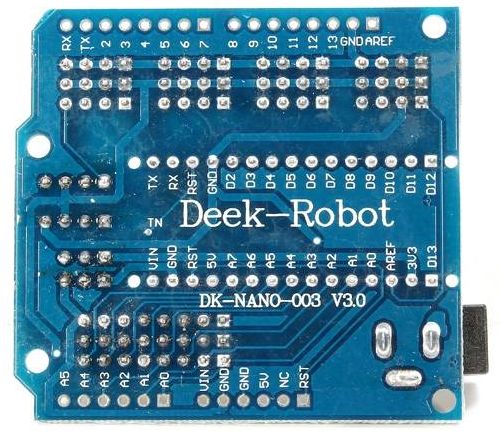 Arduino NANO Expansion Shield v3 onderkant