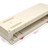 Behuizing kunststof DIN Rail 300x110x60mm ABS beige (AK-P-26) afmetingen 01