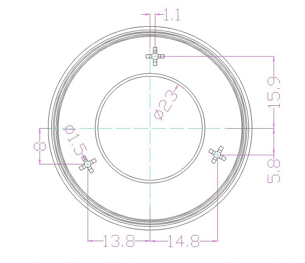 Behuizing kunststof rond 45x16mm wit (AK-N-59) afmetingen