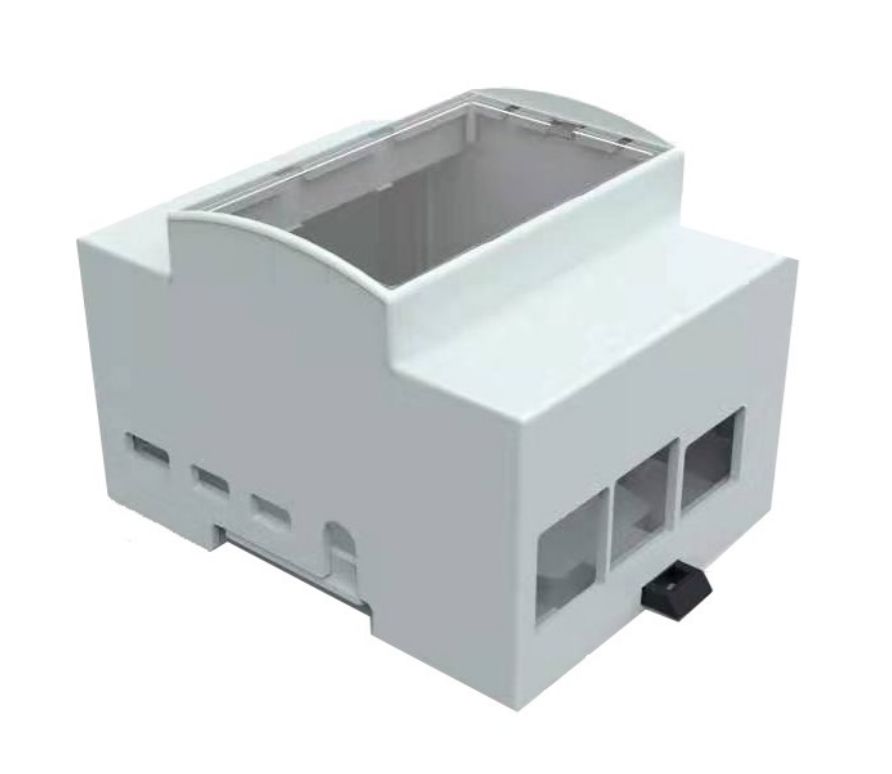 Raspberry Pi 4B behuizing kunststof DIN Rail 72x91x62mm wit (Joy-it)