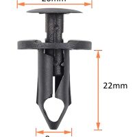 Klinknagel kunststof 2-delig 8 x 20mm zwart afmetingen