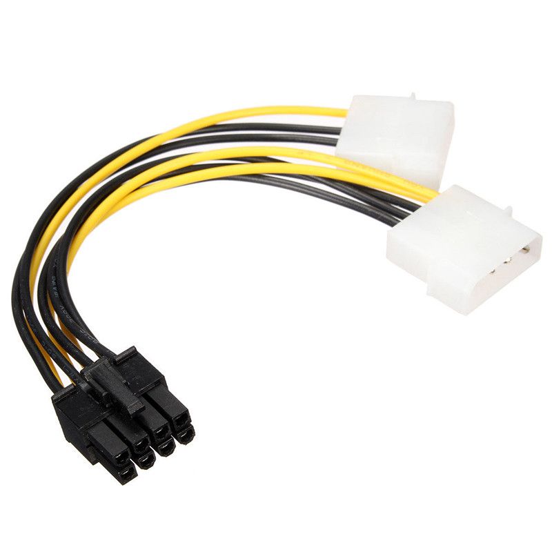 Duale Molex LP4 4-pin naar 8-pin PCI-E Express Converter Adapter 01