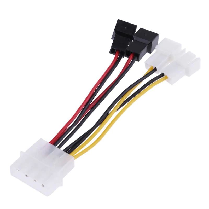 Molex LP4 4-pin naar 4x3-pin mini molex fan power 02