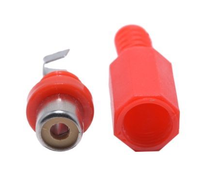 RCA Tulp connector 2-polig female rood 02