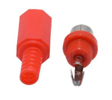 RCA Tulp connector 2-polig female rood 04