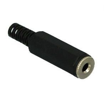 Jack connector 3.5mm 3-polig female zwart CR-182
