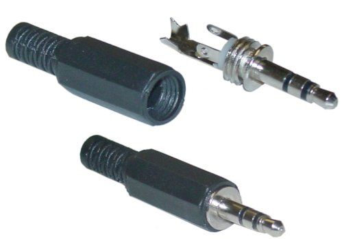 Audio jack connector 3,5mm stereo male uitelkaar