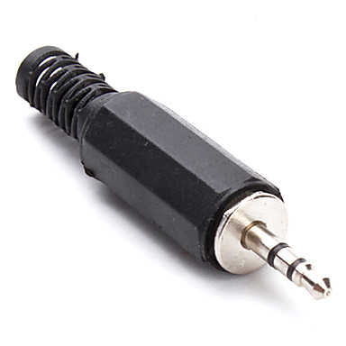 Jack connector 3.5mm 3-polig male zwart