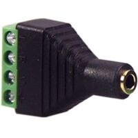 Jack connector 3,5mm 4-polig female met terminals (stereo,video) bovenkant schuin 02