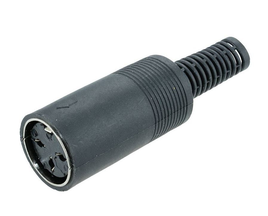 DIN-3 connector 180 graden female zwart