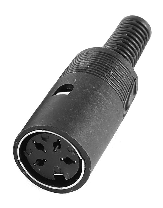 DIN-4 connector 216 graden female zwart