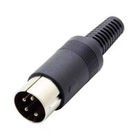 DIN-4 connector 216 graden male zwart