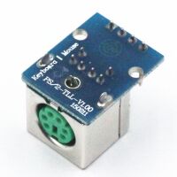 DIN-6 mini connector breakout module groen (PS2) onderkant schuin