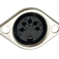 DIN-5 connector 180 female inbouw voorkant