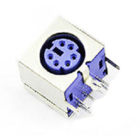 DIN-6 mini connector female paars PCB PS2