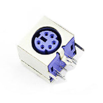 DIN-6 mini connector female paars PCB PS2