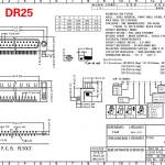 D-SUB DB25 connector male horizontaal PCB afmetingen