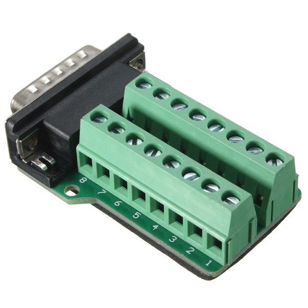 D-SUB DB15 connector male met schroef terminals achterkant