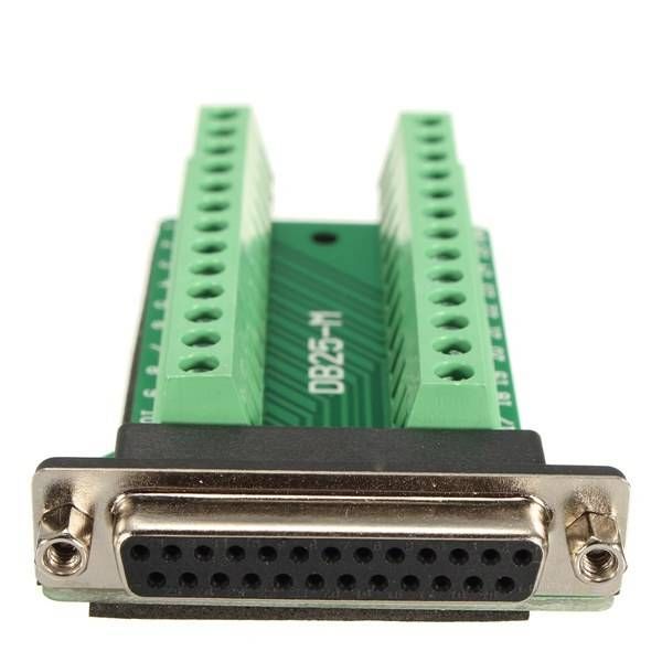 D-SUB DB25 connector female met schroef terminals voorkant