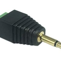 Jack connector 3.5mm 2-polig male zwart met schroefterminals