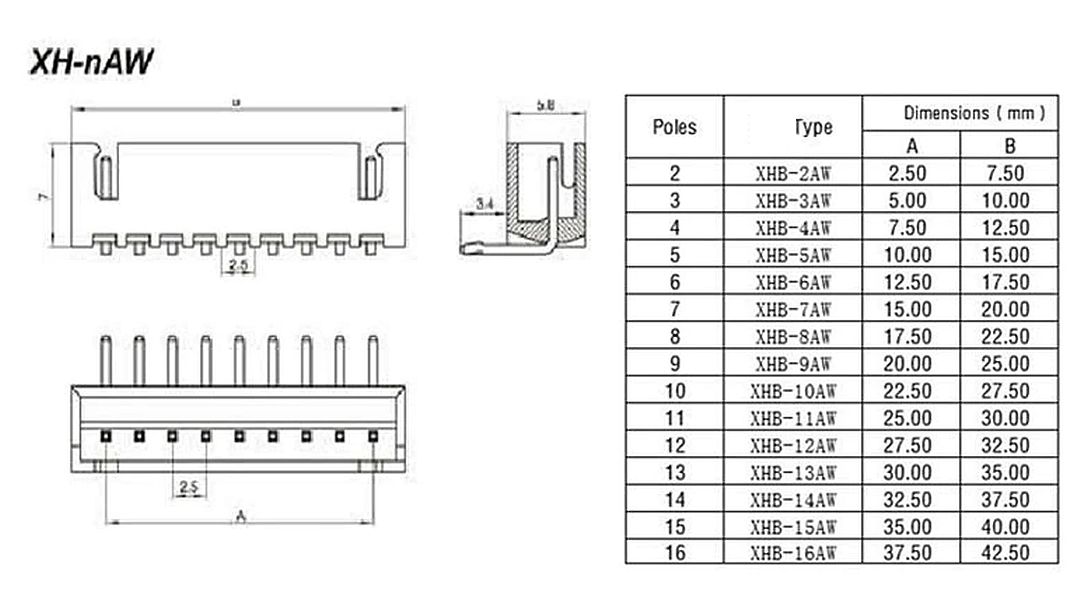 Connector JST-XH 2