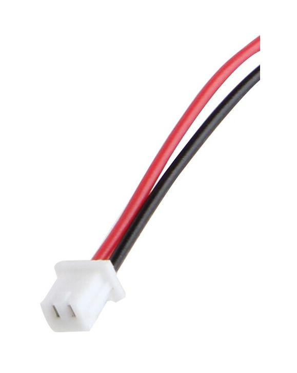 Connector JST micro 1.25mm pitch 2-pin male met 10cm kabel zwart=links / rood=rechts