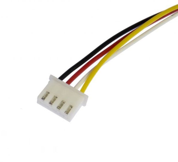 Connector JST-XH 2.54mm pitch 4-pin male met 20cm kabel
