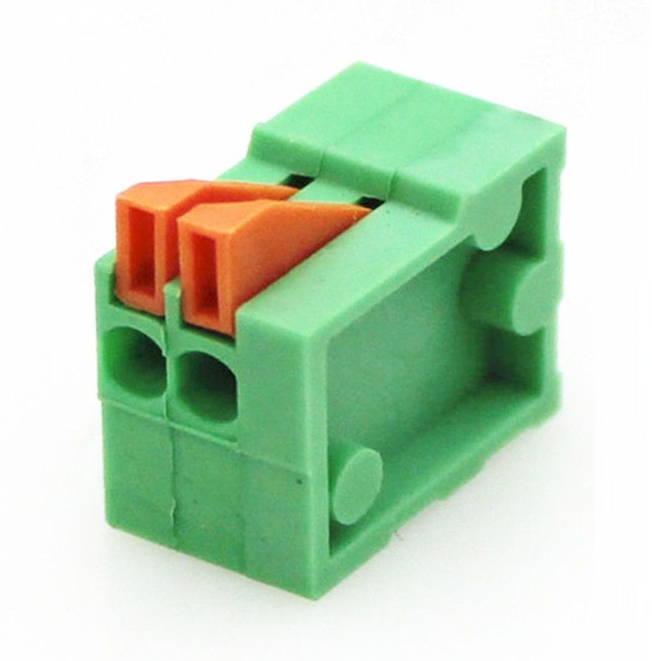 Klemblok Drukconnector 2.54mm pitch 2-polig 0.75mm2 KF141V-2.54 groen