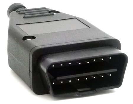 OBD2 16-pin male connector J1962 zwart