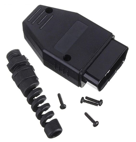 OBD2 male connector J1962 zwart 02