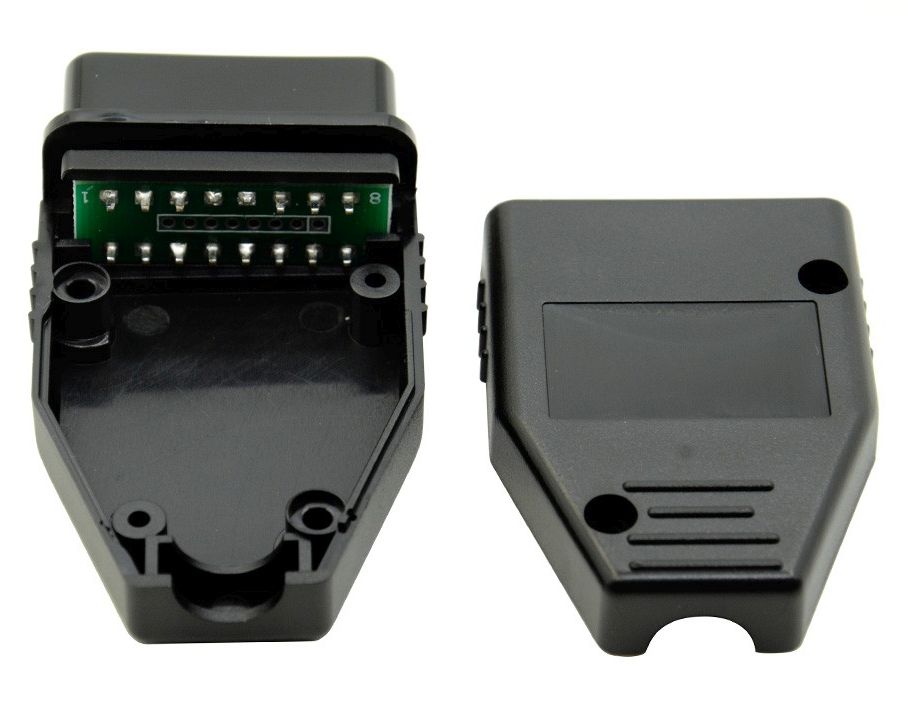 OBD2 male connector J1962 zwart 04