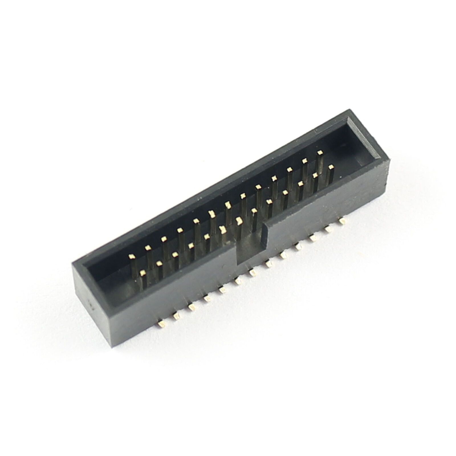 Pin header 2×13 pin 1.27mm pitch met mantel SMD zwart