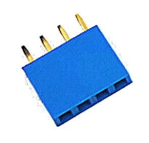 Pin header female pinsocket 1×4-pin 2.54mm pitch blauw