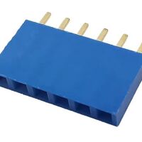 Pin header female pinsocket 1x6-pin 2.54mm pitch blauw